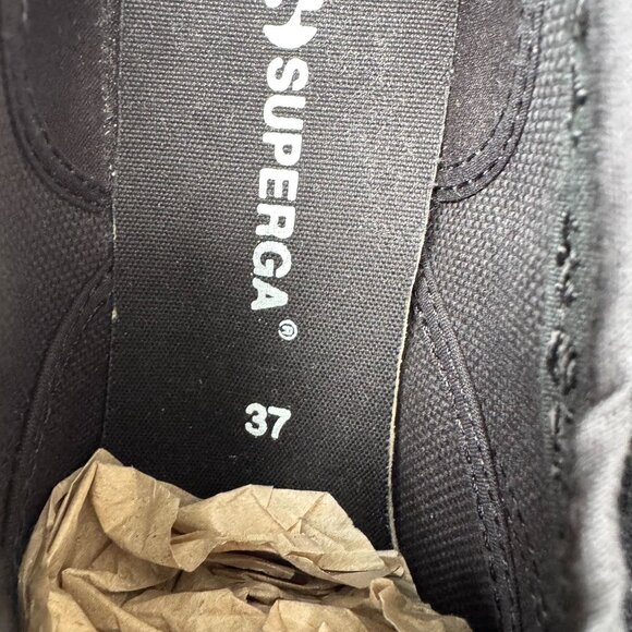 Superga Womens 2750 Cotu Nero Classic Black Canvas Sneakers Size 37 New With Box - Picture 5 of 11